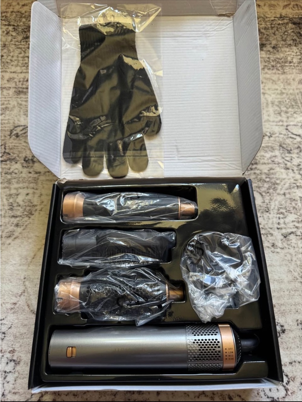 5-in-1 Styling Comb Set - Grey with Gold Graphics - Picture 4 of 4